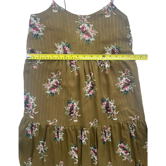 Madewell Tiered Midi Dress Fall Harvest Gold Floral Dress Cottage Boho Size 4 - Picture 4 of 14